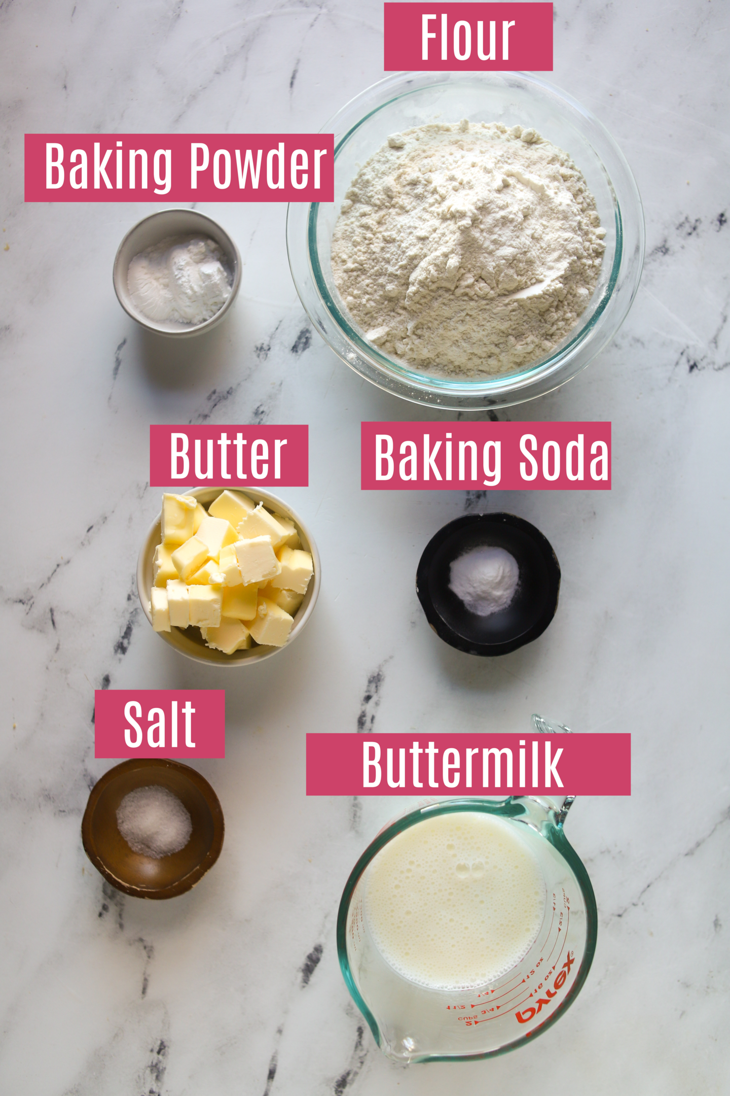 ingredients for buttermilk drop biscuits