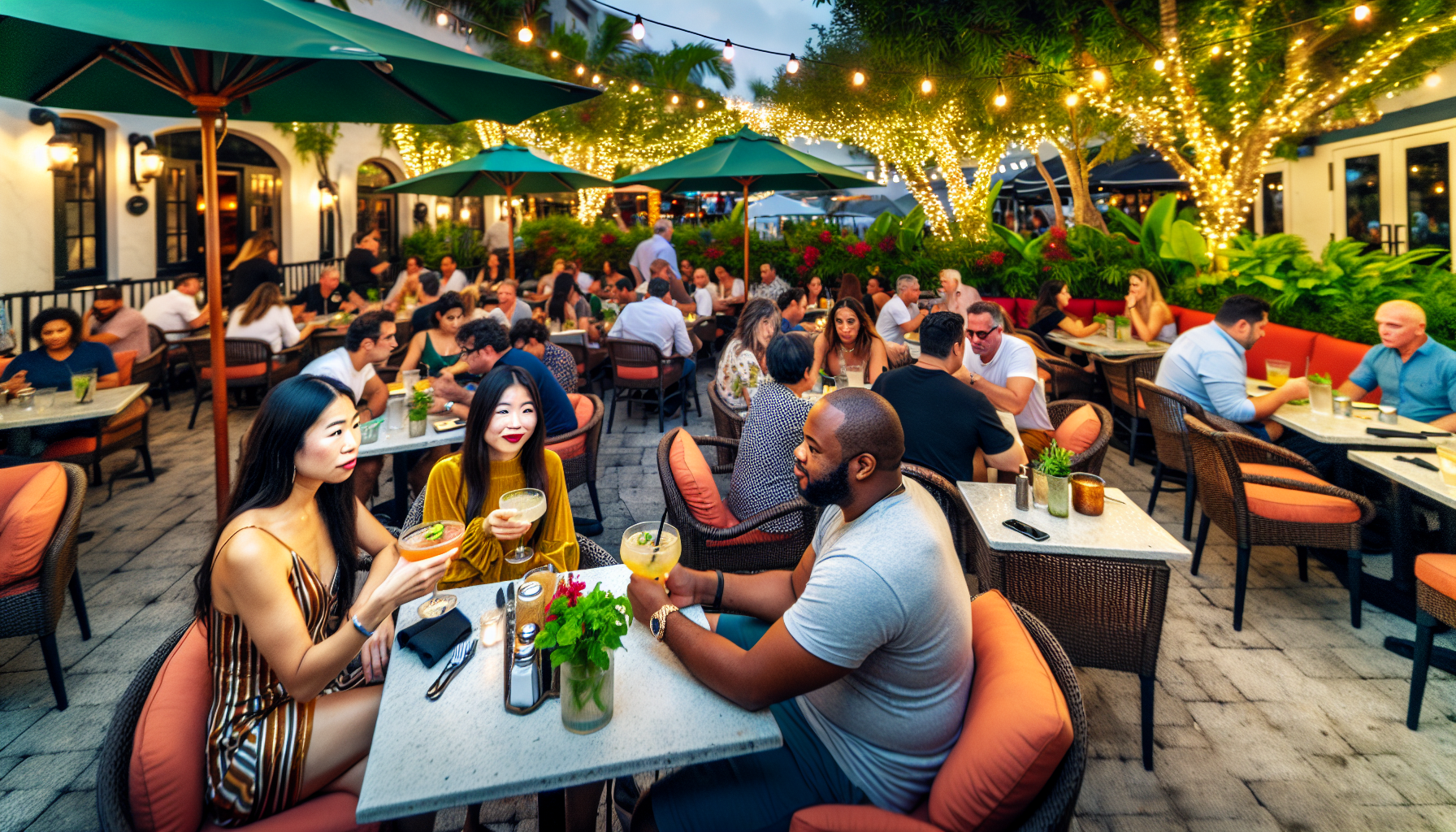 Lively outdoor patio at YOLO Fort Lauderdale