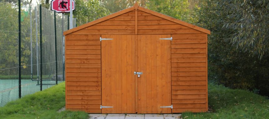 Double door wooden shed