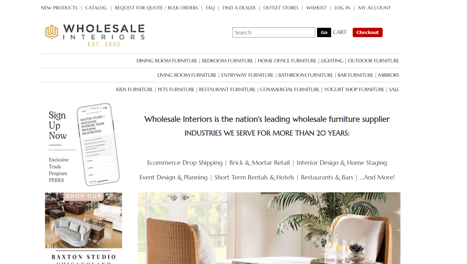 Wholesale Interiors, a prominent furniture dropshipping supplier based in the US, offers a vast range of high quality furniture, including home furniture, office furniture, and commercial pieces. 