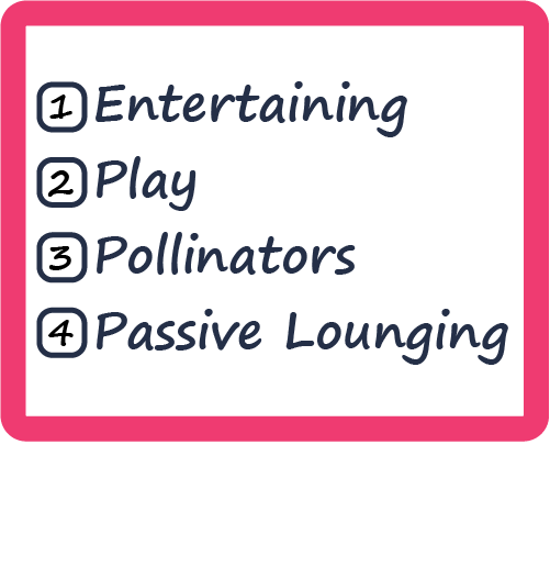 For less maintenance in a yard, make a list of your priorities before you start a design