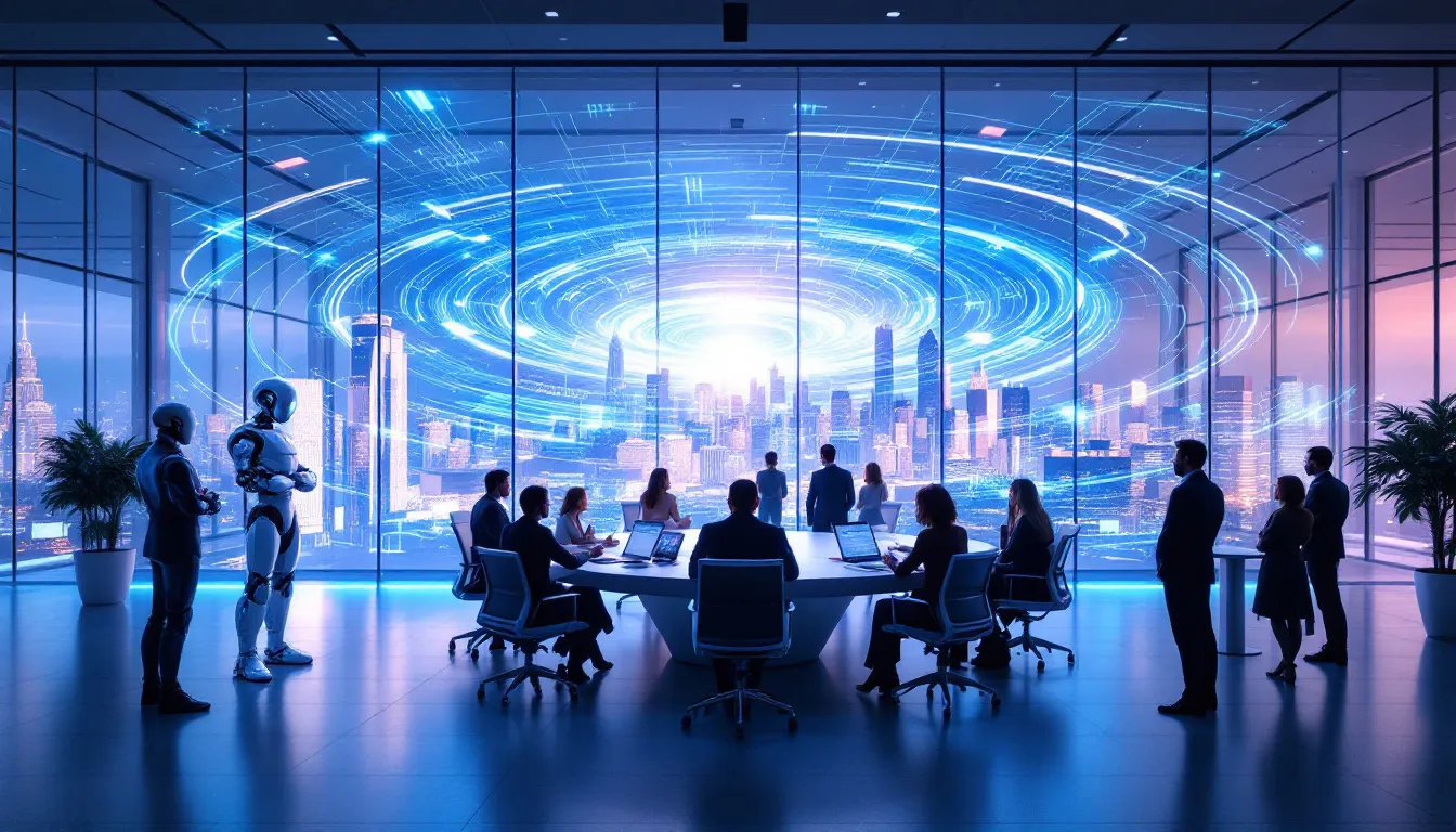 An illustration showcasing the concept of Infor AI revolutionizing business.