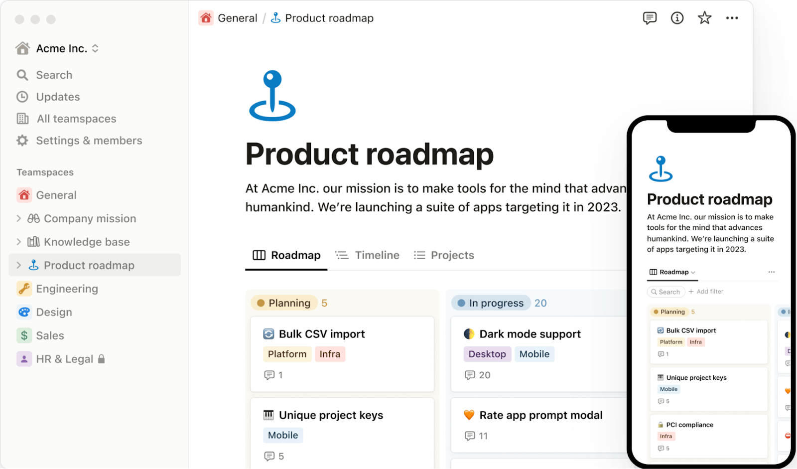 Notion AI project management tool