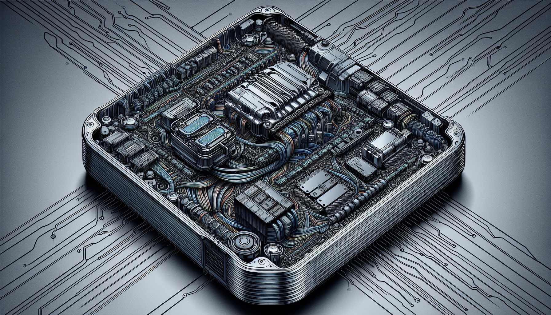 Illustration of a car's engine control unit (ECU)