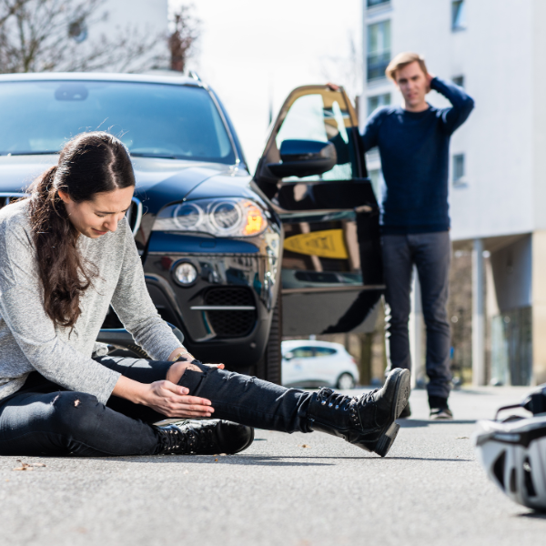 Image of a person injured by a car accident.
