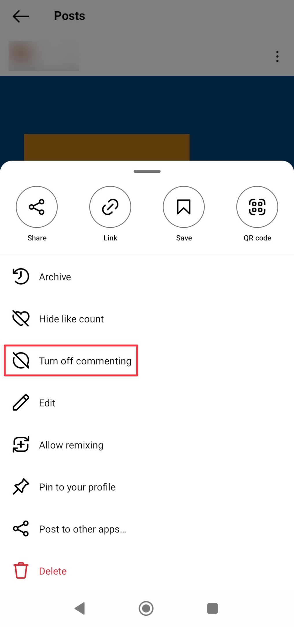 Remote.tools show how to turn off commenting on your particular post on Instagram