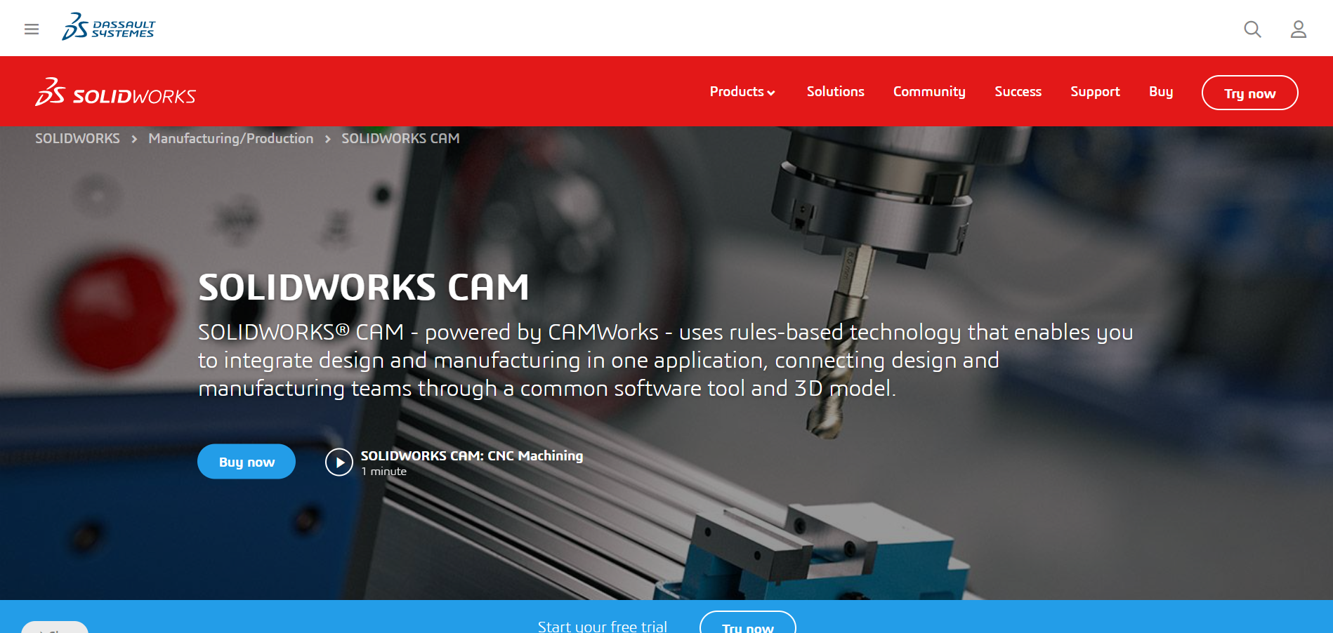 SOLIDWORKS CAM main page
