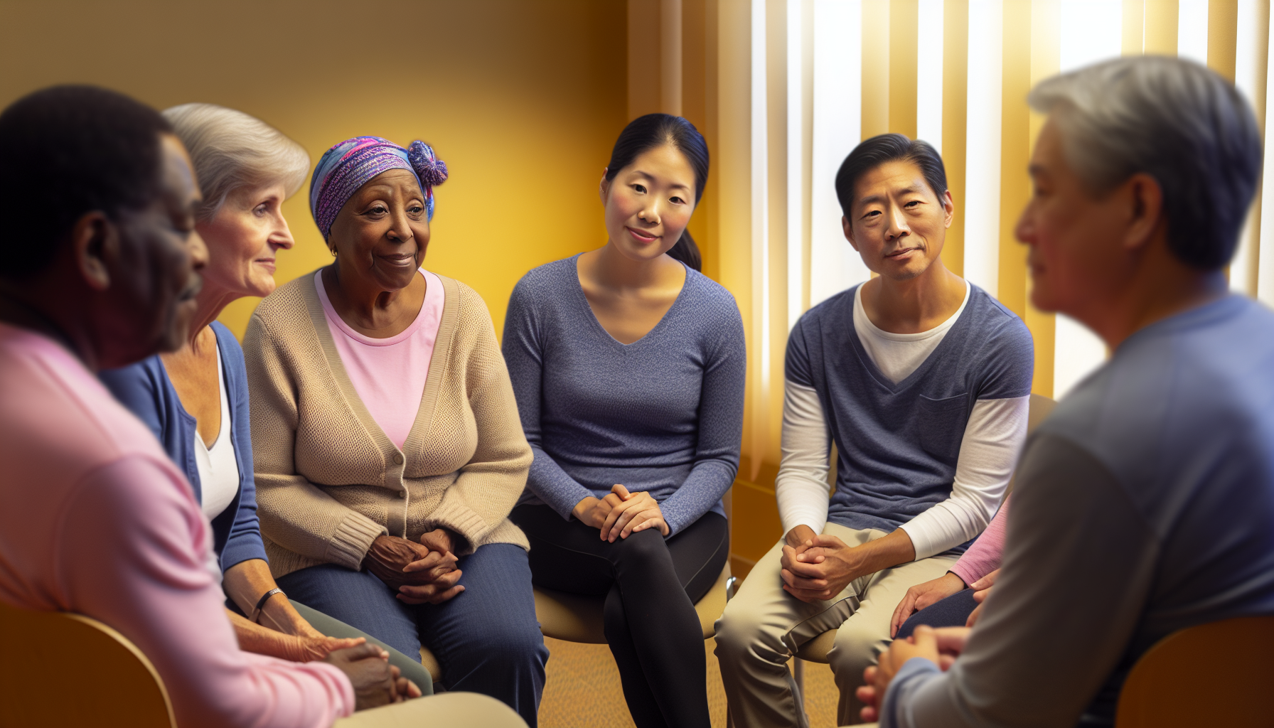A support group meeting for stage 4 colon cancer patients