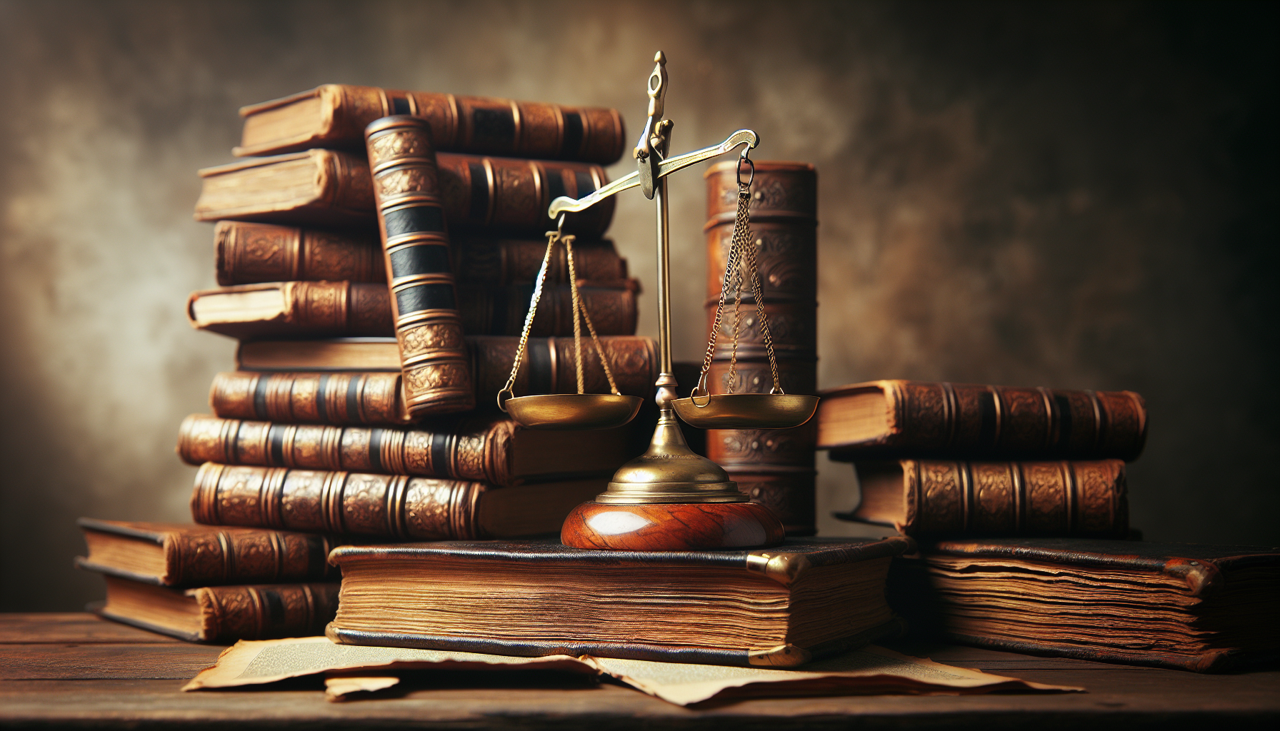An image of legal books and scales of justice