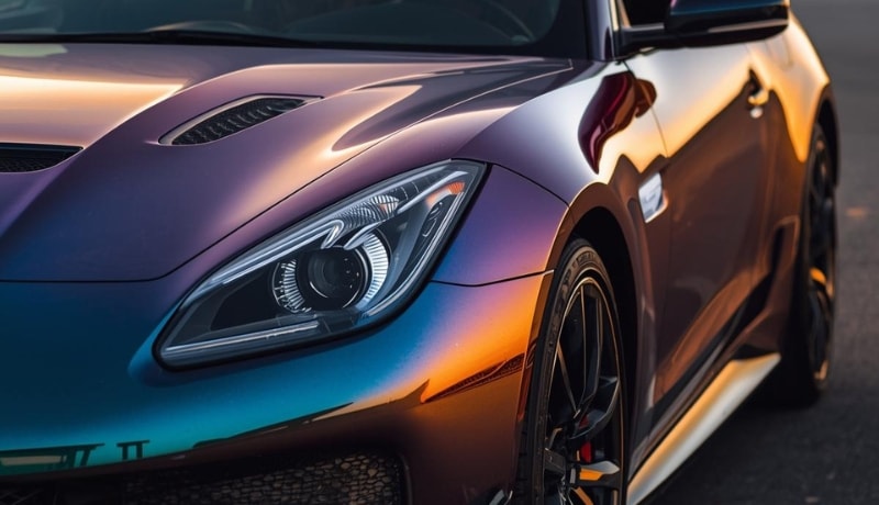 Chameleon gloss finih in car