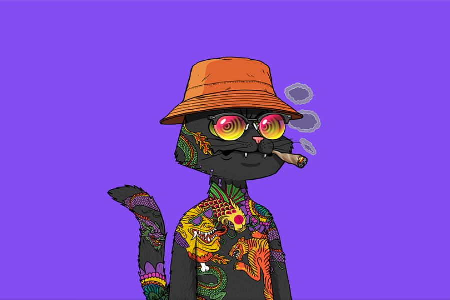nft smoking cat