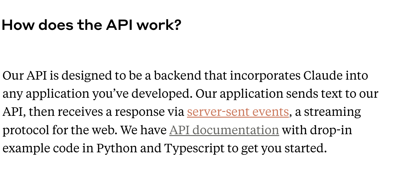Claude's API 