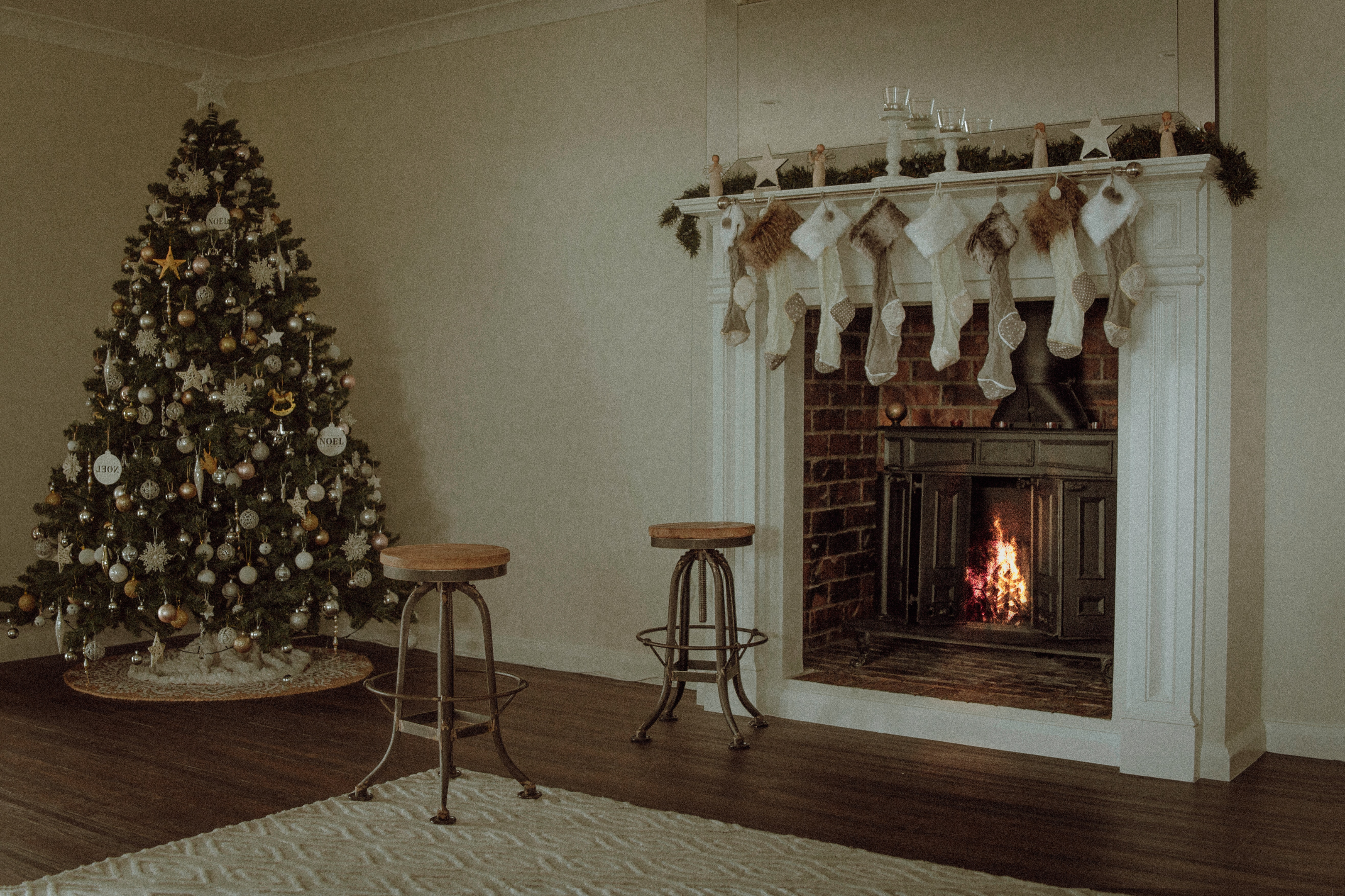 add to your home's festive decoration with some traditional elements such as stockings and garlands