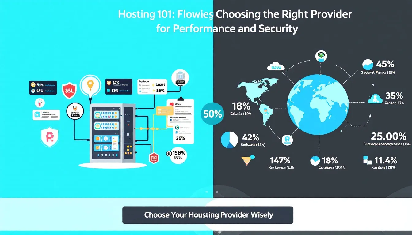 Key considerations when choosing a hosting provider, focusing on performance and security.