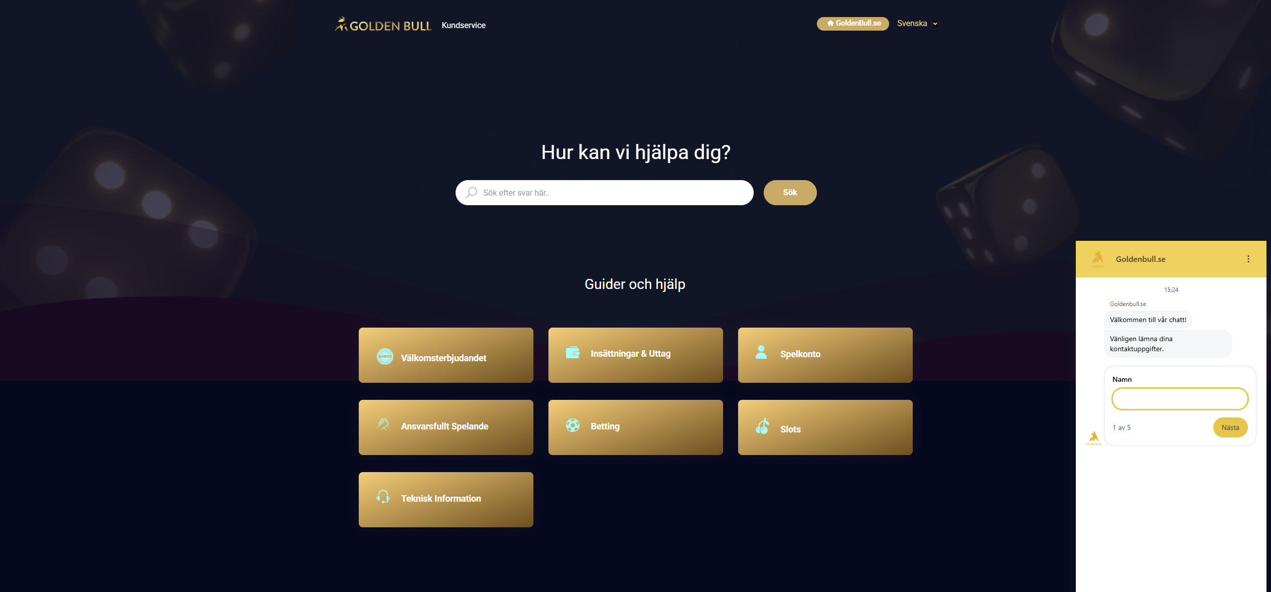 Kundtjänst hos Golden Bull