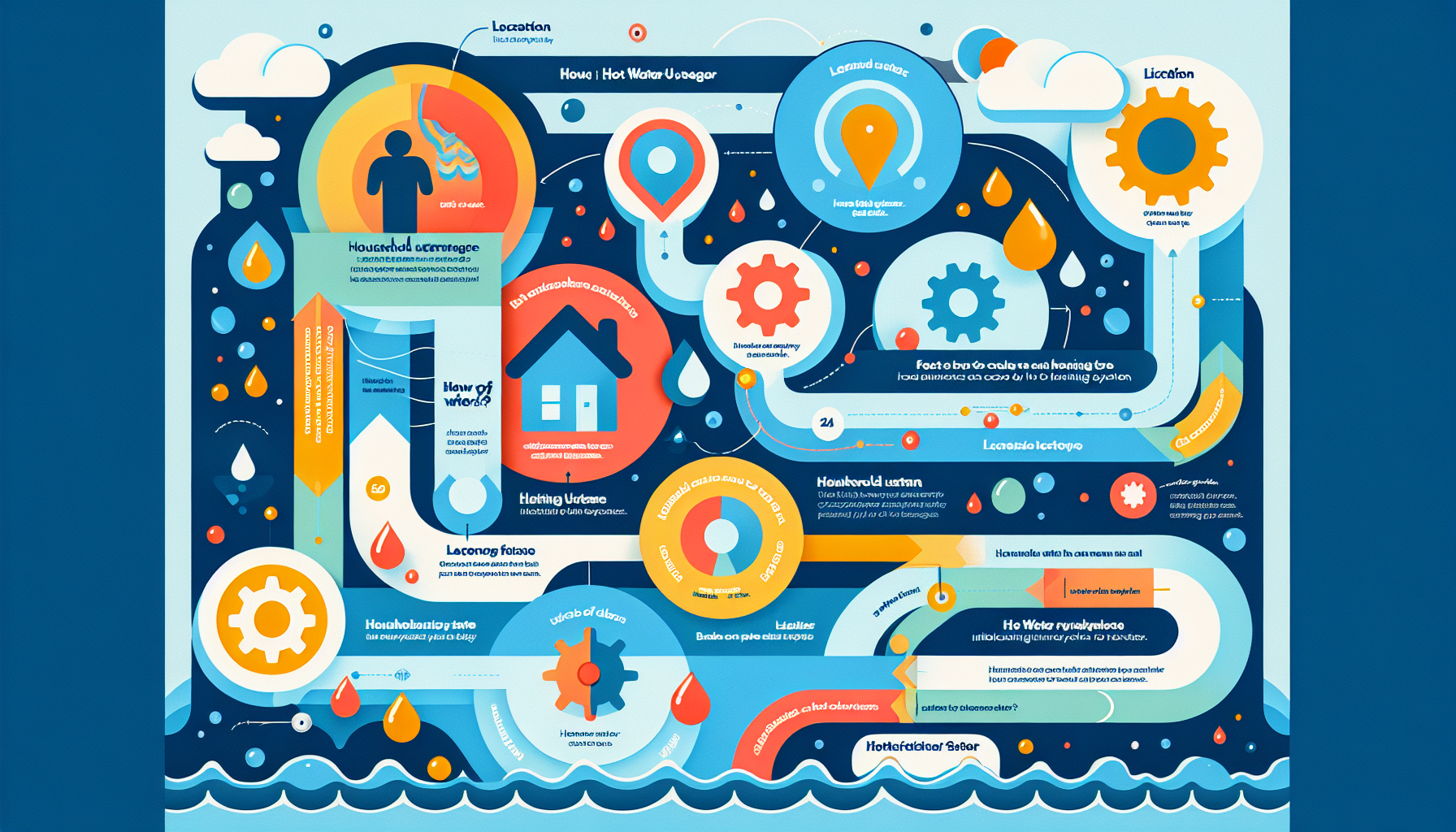 An infographic displaying factors influencing hot water system costs.