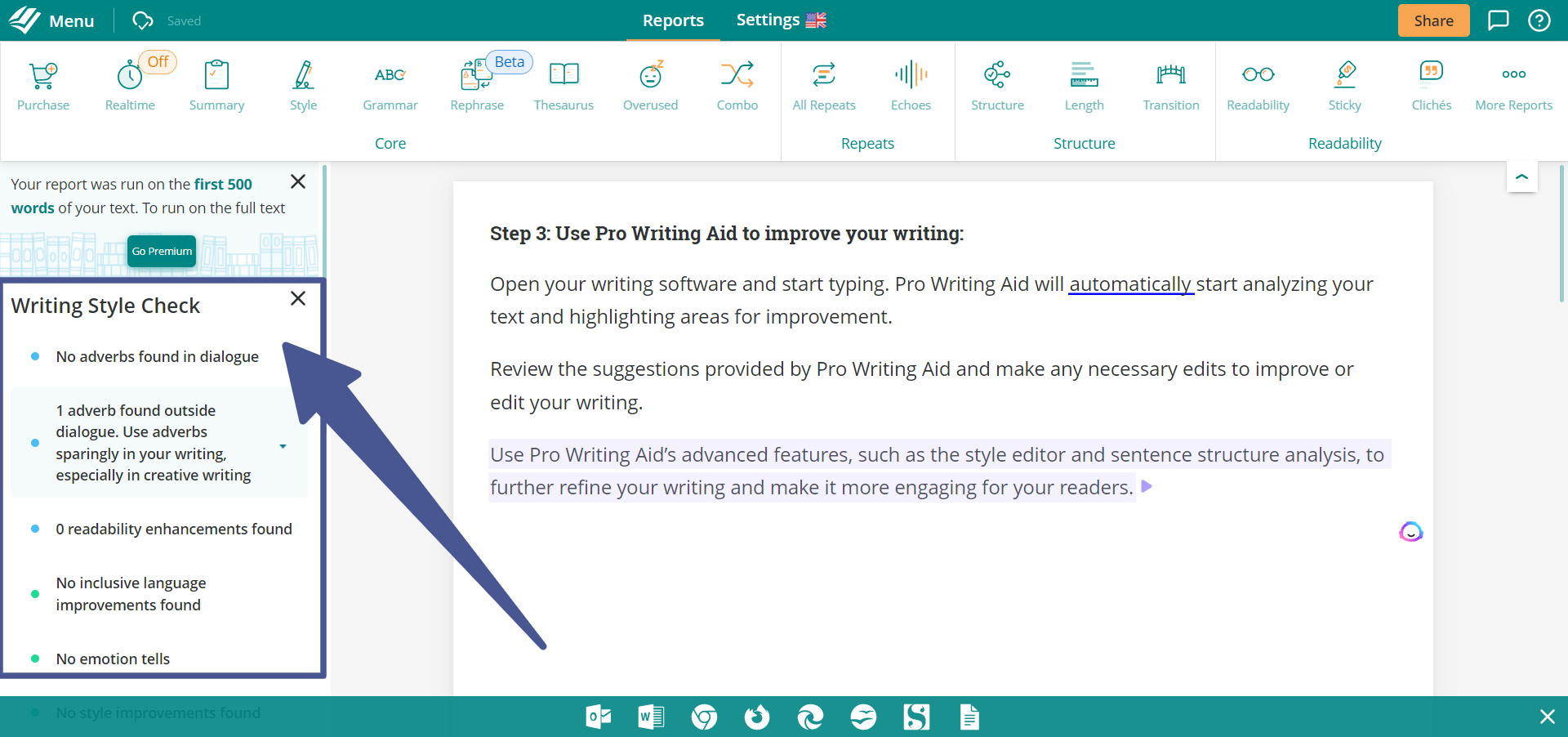 Use Pro Writing Aid to improve your writing