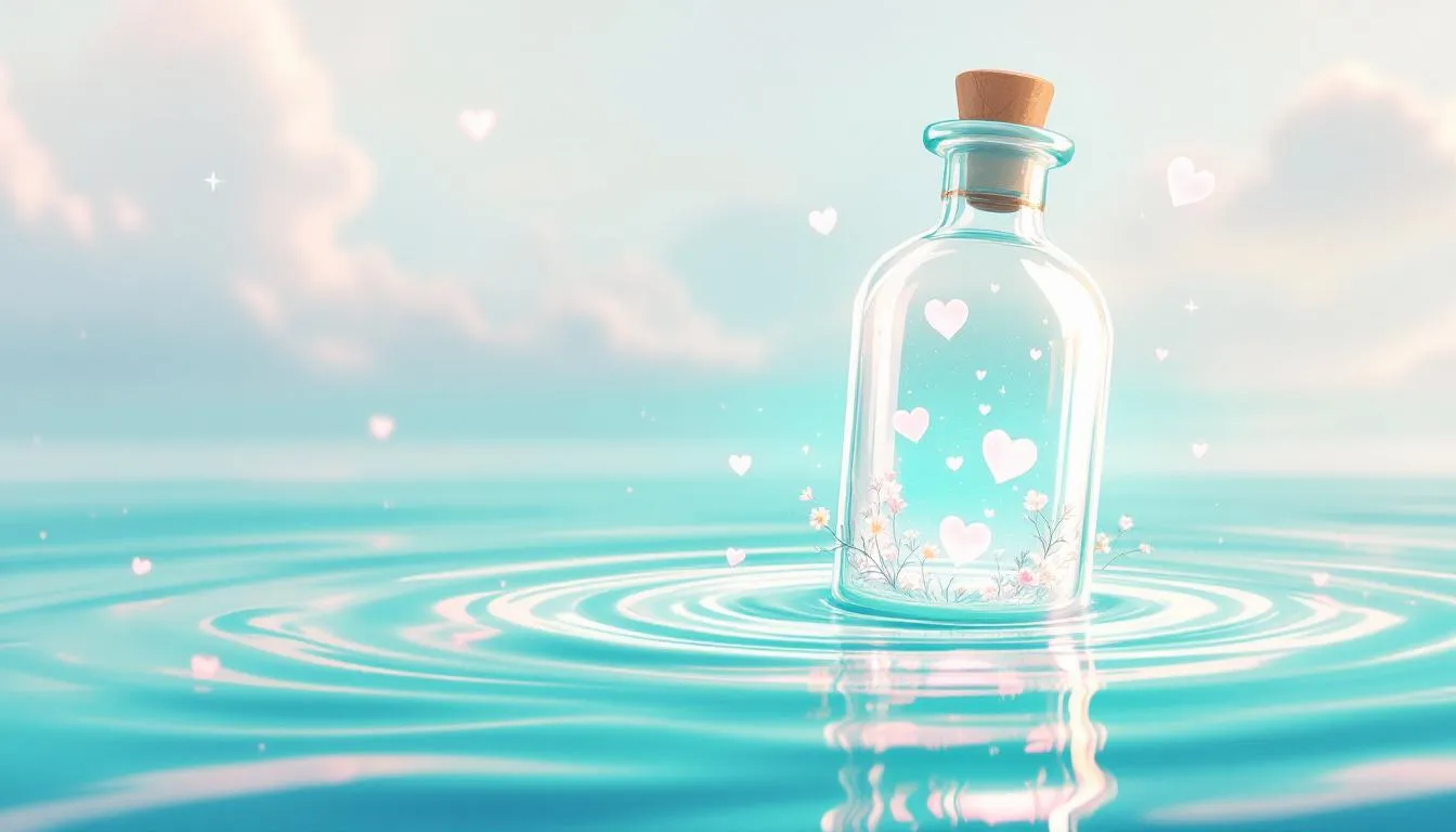Messages in a bottle, a creative gift idea for long distance girlfriends.