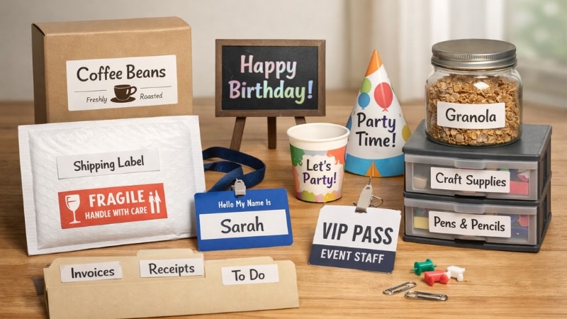 usage of sticker paper on various items