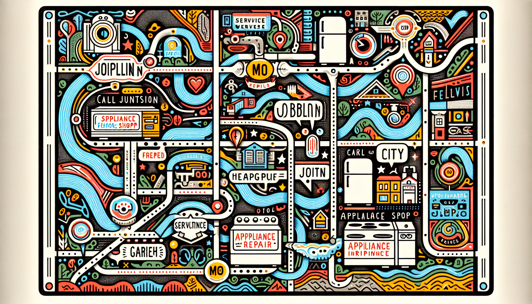 A map highlighting service areas around Joplin, MO, including nearby towns.