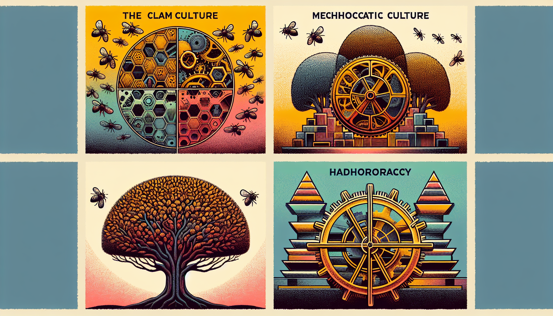 Illustration depicting different types of organizational culture