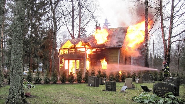 fire, the house is on fire, cemetery