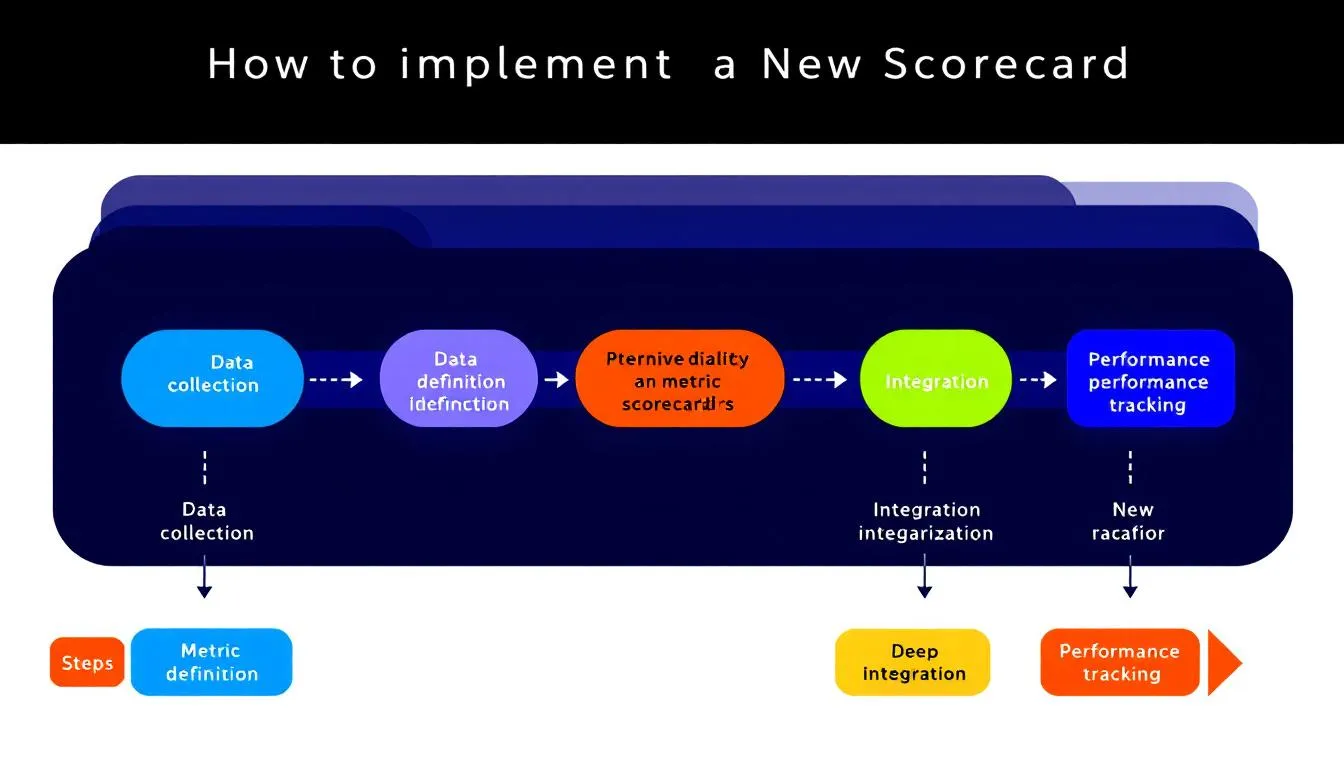 A flowchart depicting the steps to implement the new scorecard.