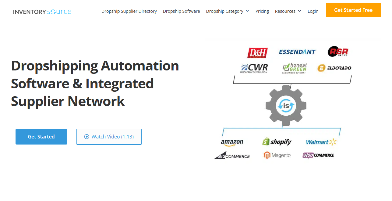 inventory source landing page screenshot