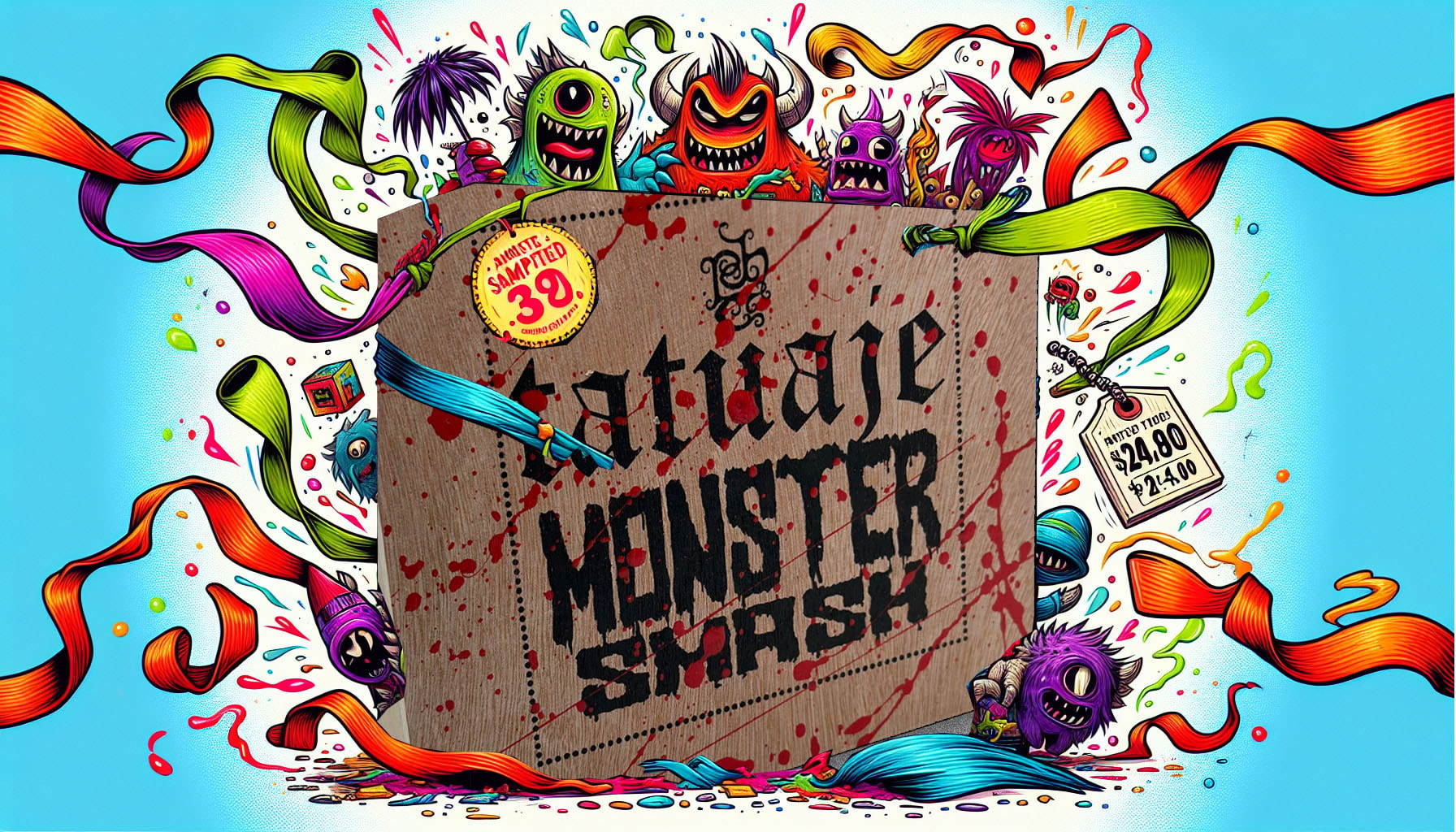 An illustration highlighting the unique features of the Tatuaje Monster Smash Sampler.