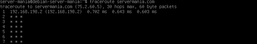traceroute servermania.com