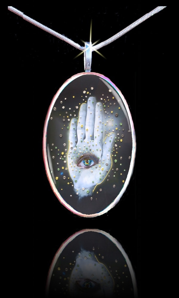 Hamsa Pendant By Energy Artist Julia Said To Protect Against Spiritual Attack, The Evil Eye And Curses