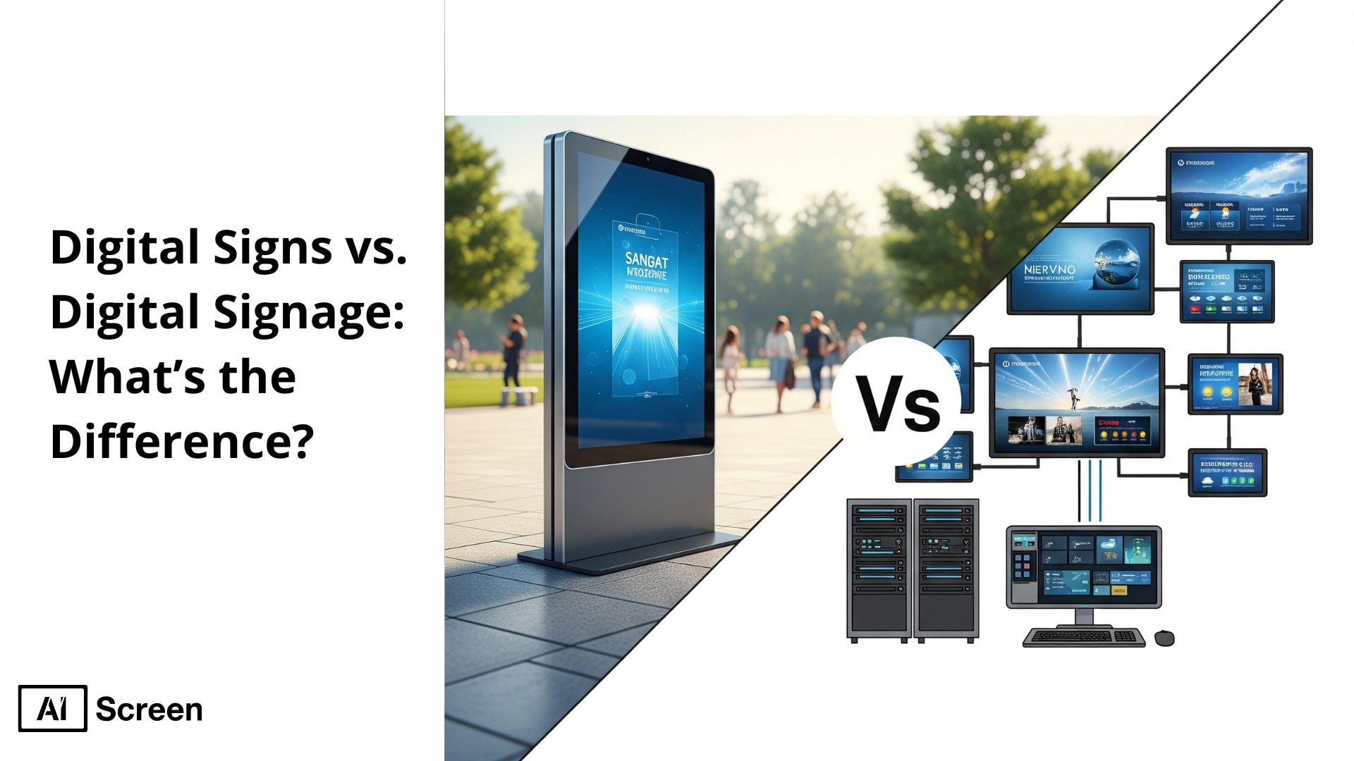 What Is the Difference in Signs vs Signage? 1 difference between signs and signage in business contexts messaging fresh signage and digital withstand harsh weather conditions electronic signage requires digital signage software updates