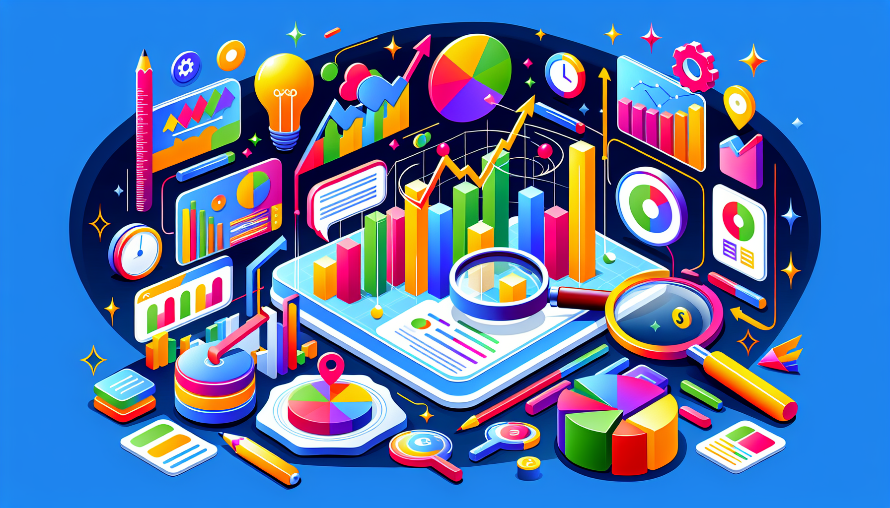 An illustration depicting the measurement of SEO performance using analytics tools.