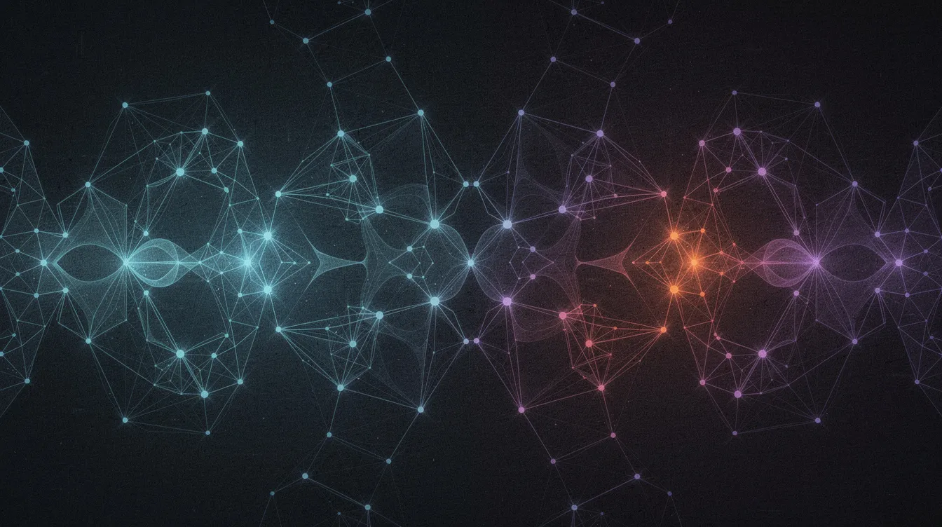 The image features an abstract digital visualization that showcases various connection points and matching patterns, symbolizing the intricate nature of sexual compatibility and emotional connections in relationships. This artistic representation invites viewers to explore the dynamics of sexual desires and interests, encouraging honest communication and deeper discussions about intimacy.