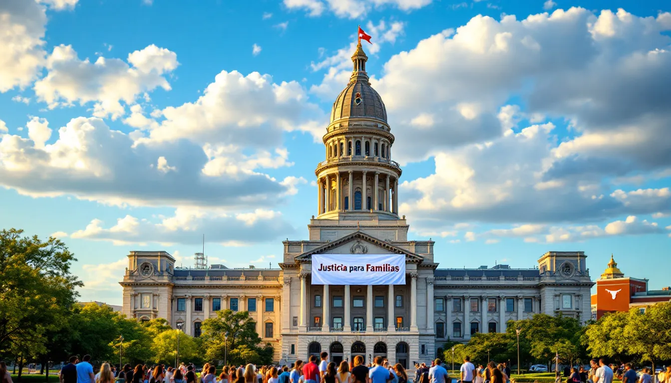 Texas courts building representing child custody legal matters.