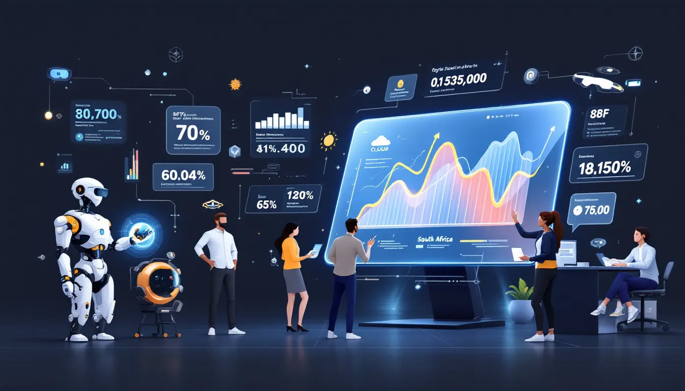 A representation of cutting-edge technologies in a business environment, showcasing digital innovation how South African companies can stay ahead.