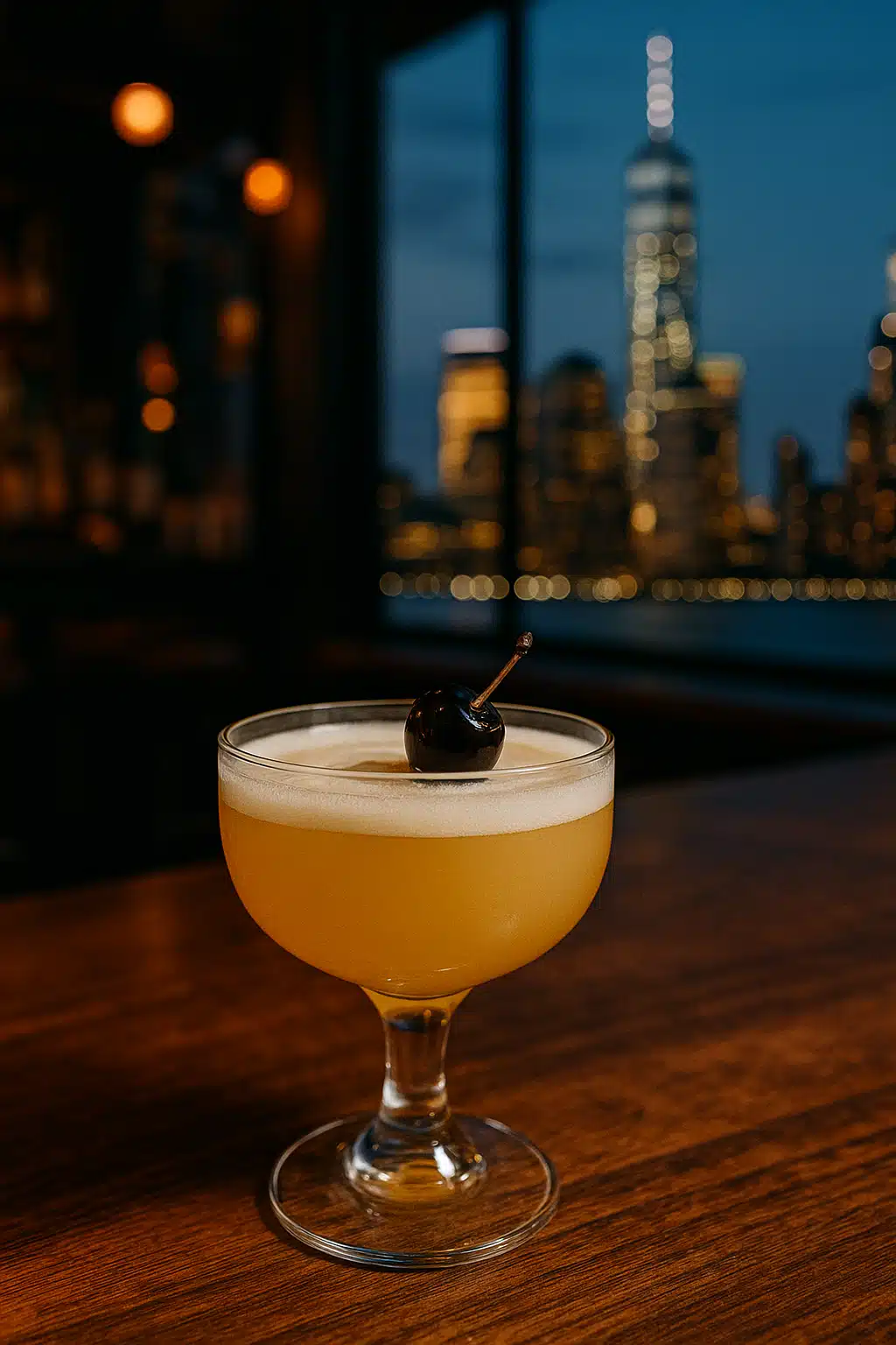 Whisky Sour with a cherry
