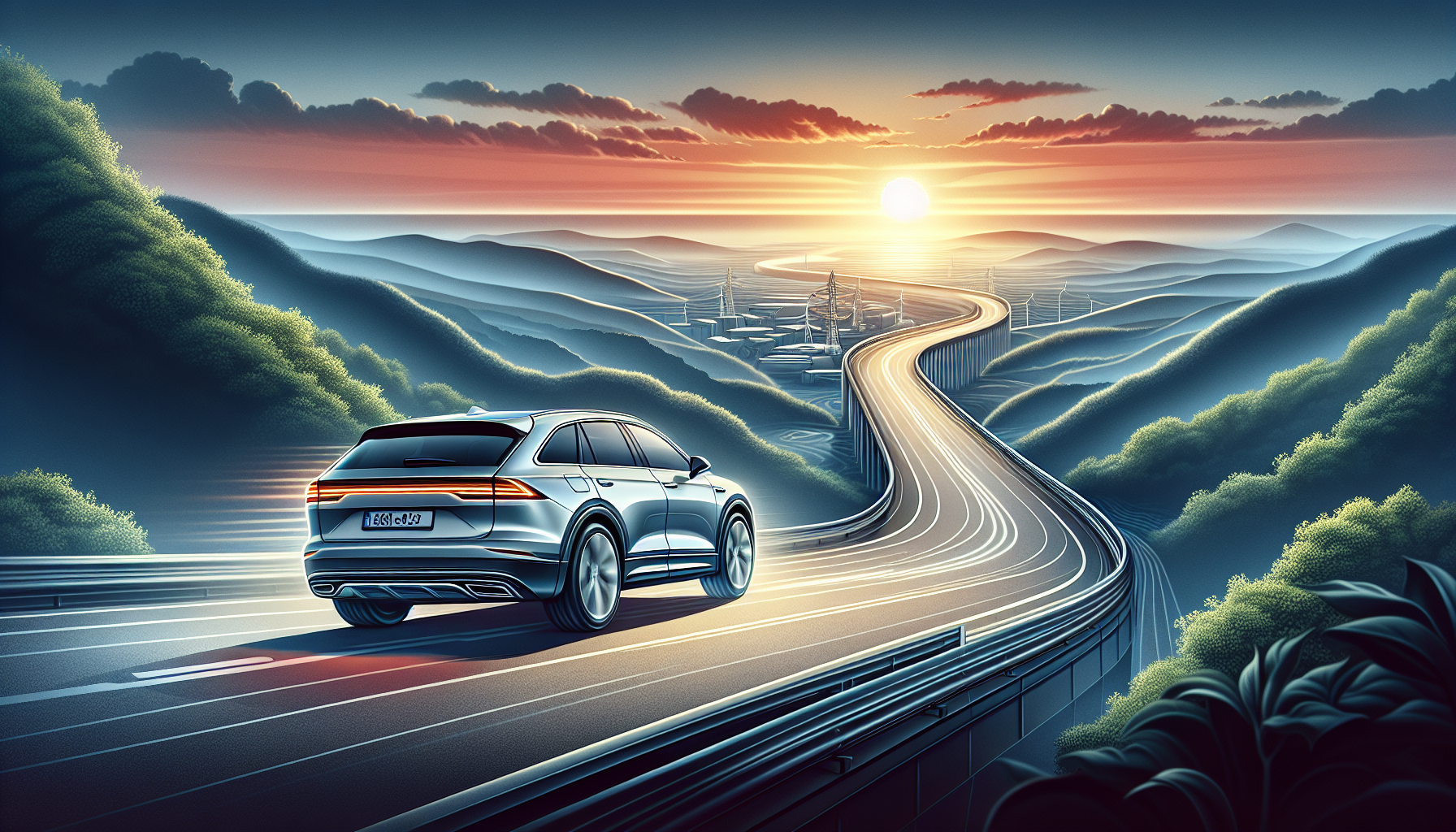 Illustration of Audi vehicle on a long drive for DPF regeneration