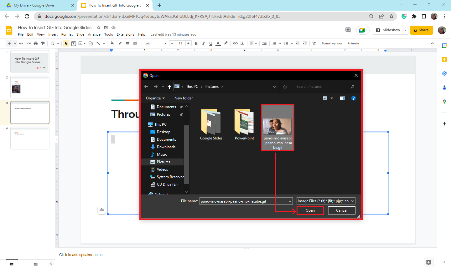 How to Insert GIFs in a Google Slides Presentation - Tutorial