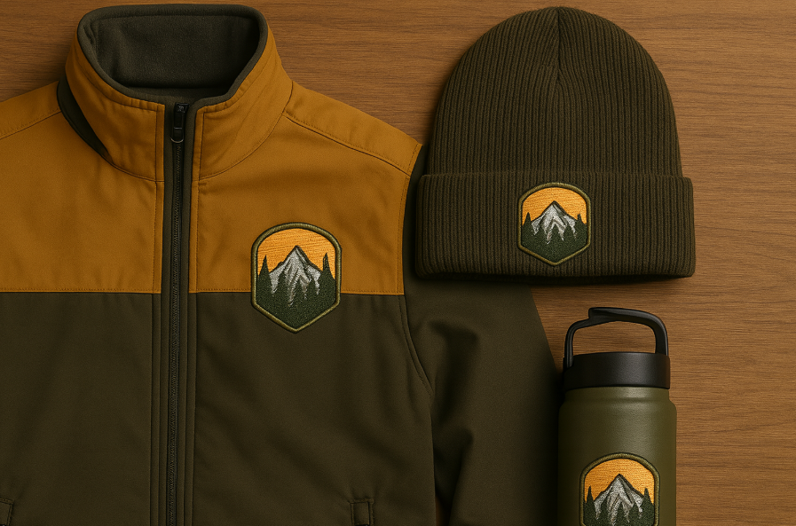 Embroidered Jacket, Beanie, and Insulated Drinkware