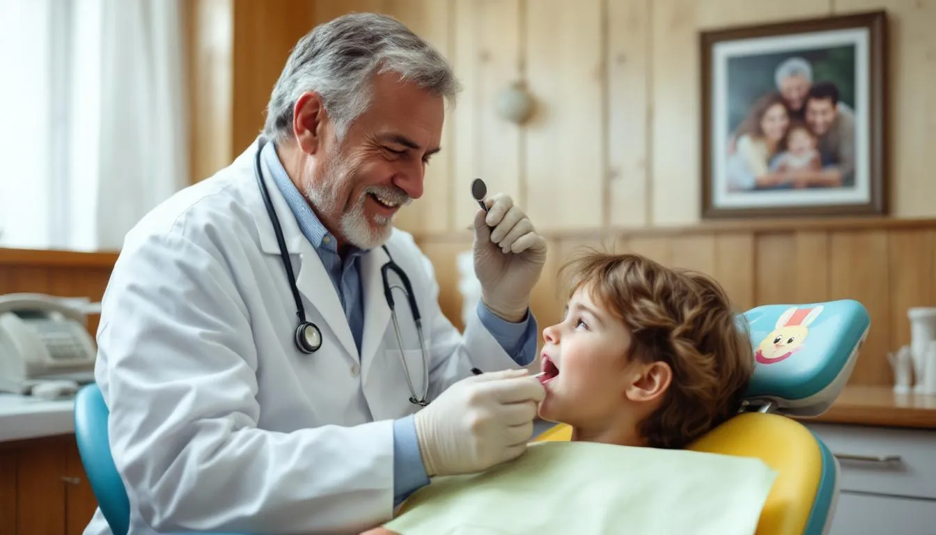A dentist performing a root canal therapy on a patient.