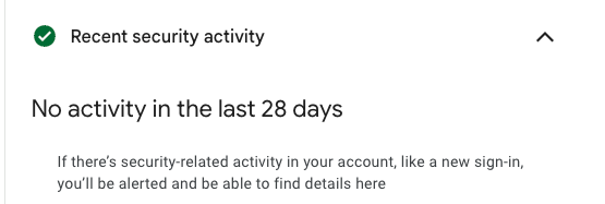 A feature in Google's Security Checkup.