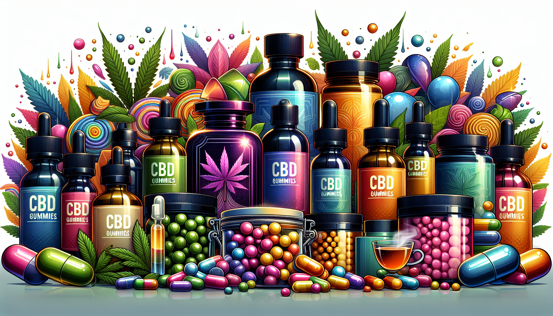 Alternativen zu CBD Fruchtgummis, dargestellt durch verschiedene Produkte.