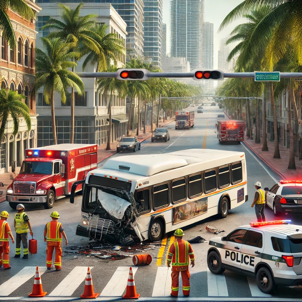 Bus accident in Miami. 
