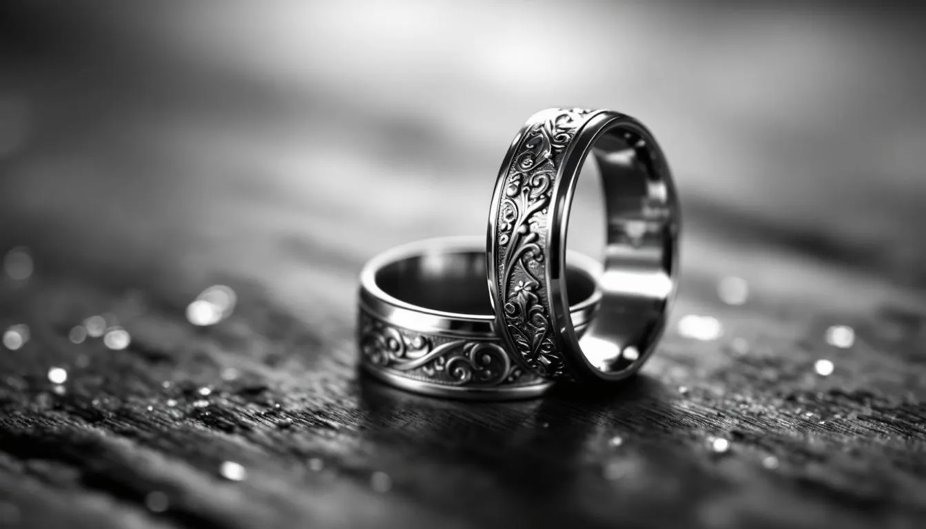 Silver wedding rings designed for both men and women.