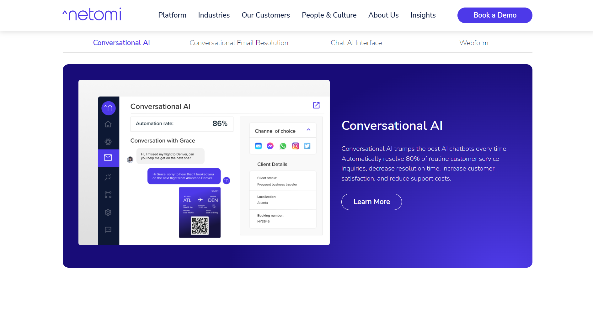 Netomi - conversational AI to automatically resolve support tickets 