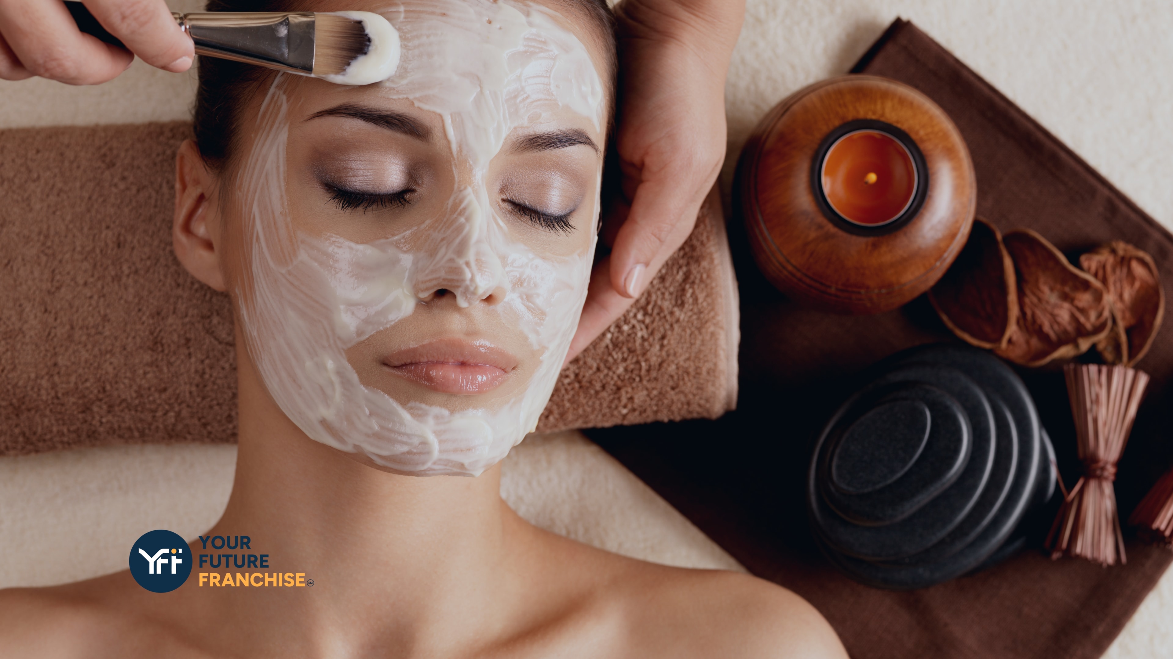 Woman getting a beauty spa treatment on her face