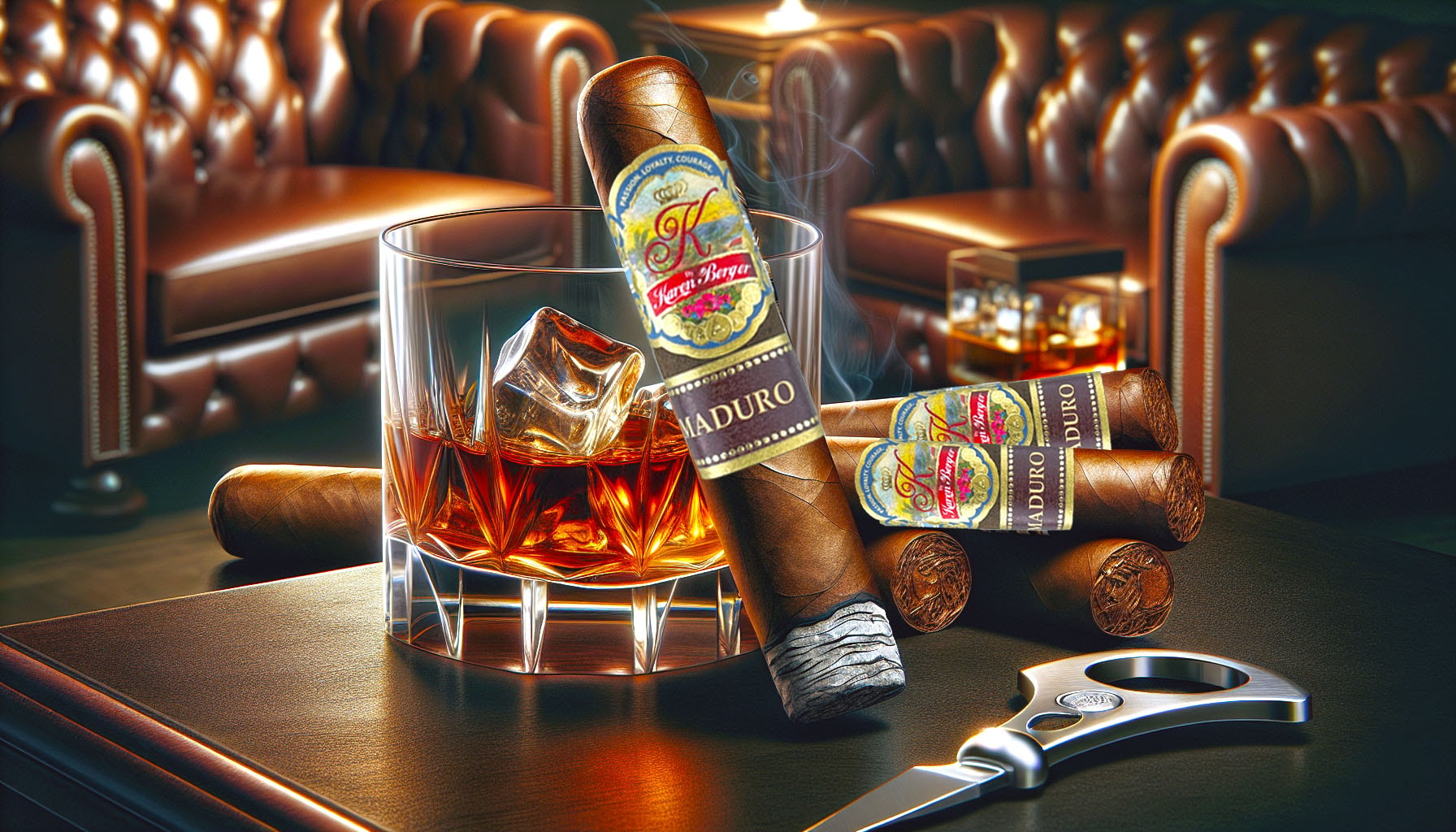 An illustration capturing the essence of Karen Berger Maduro cigars, emphasizing their rich experience.