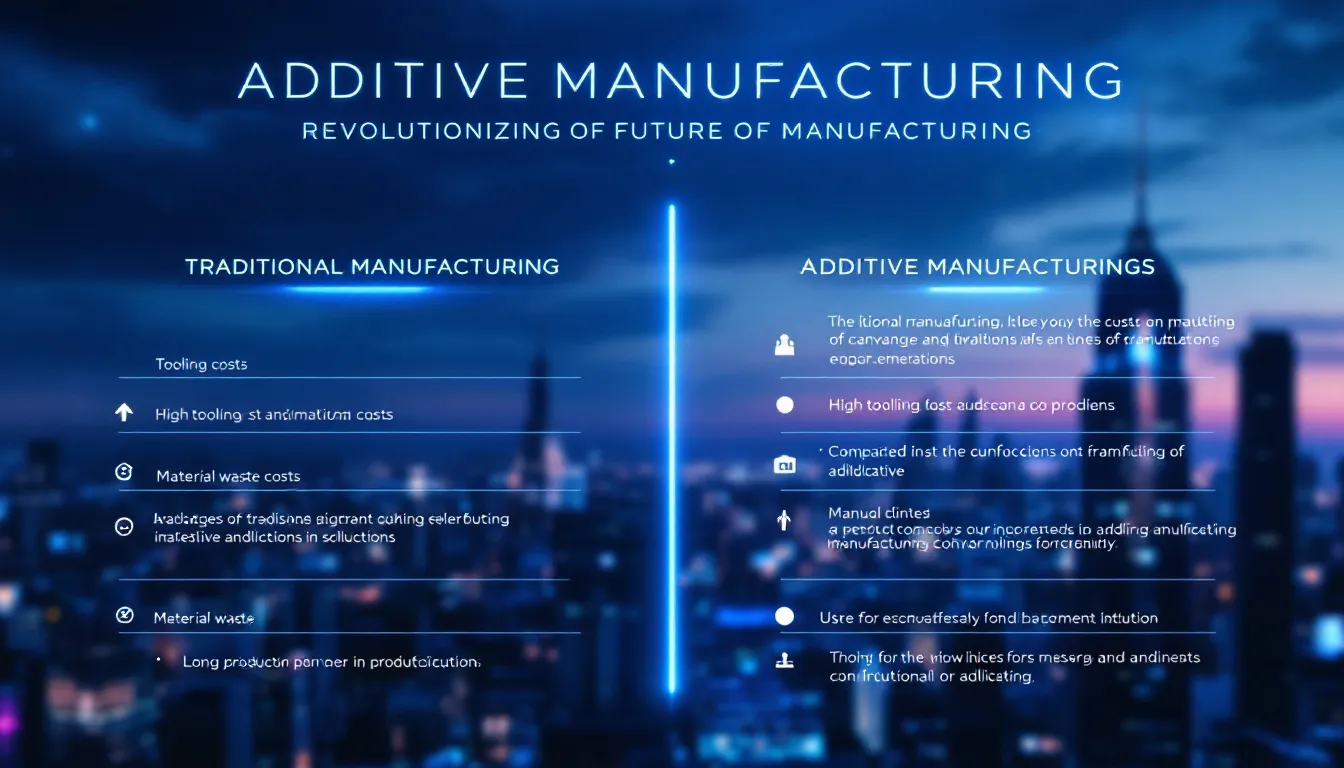 A comparison chart showcasing the advantages of additive manufacturing over traditional manufacturing methods.