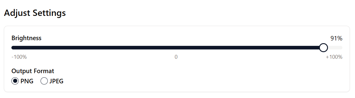 Adjust brightness slider